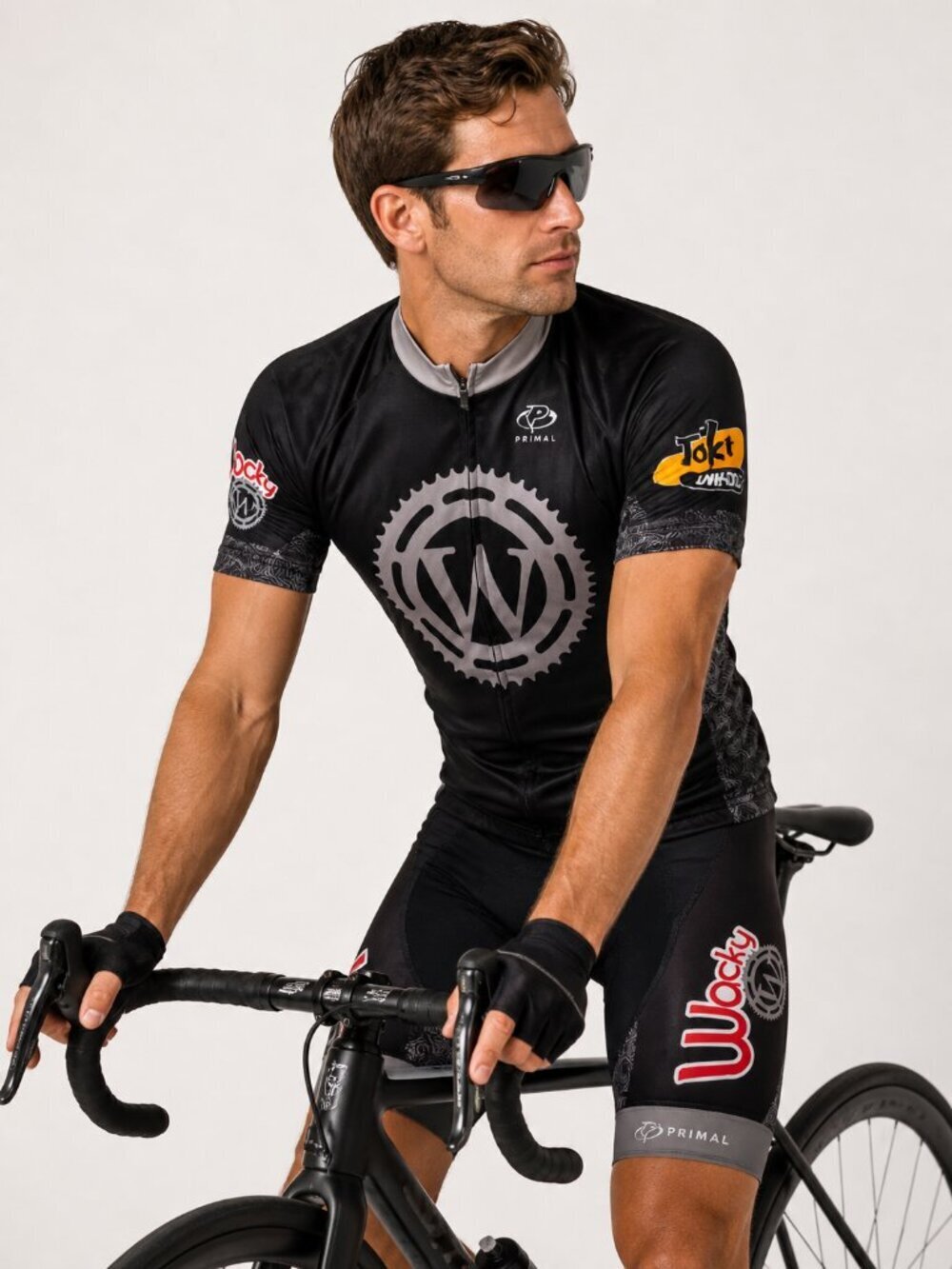 PRIMAL Cycling Kit Short Sleeve Jersey Shirt and Bib Shorts L/XL